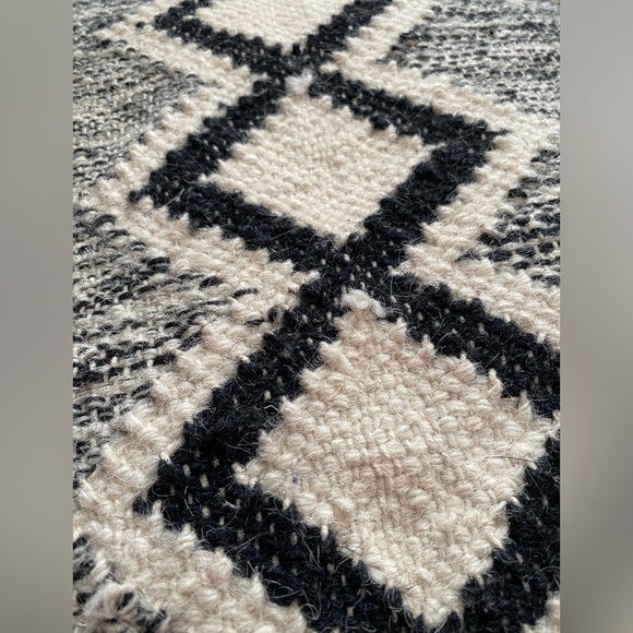 Scandinavian Pillow Cover Wool/Cotton Cream & Black - Picture 4 of 5